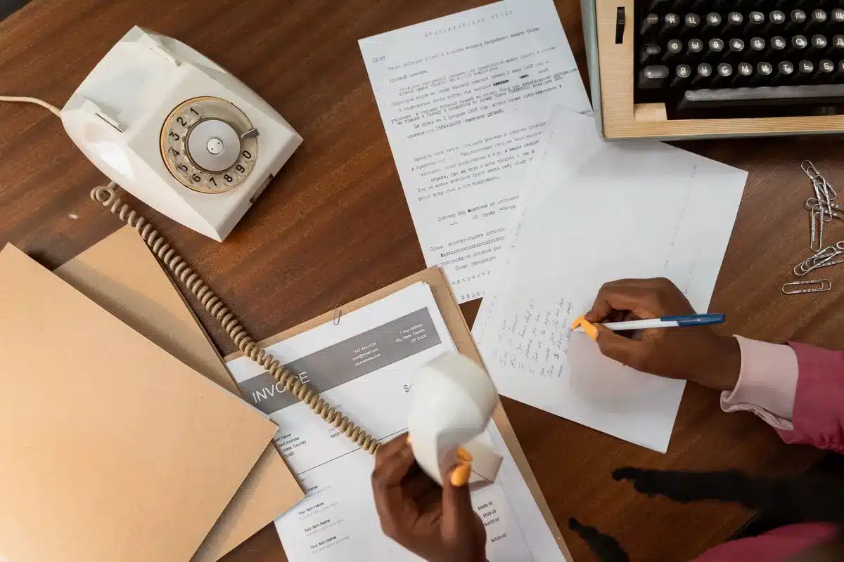 Bureau avec lettre de motivation et documents professionnels pour candidature