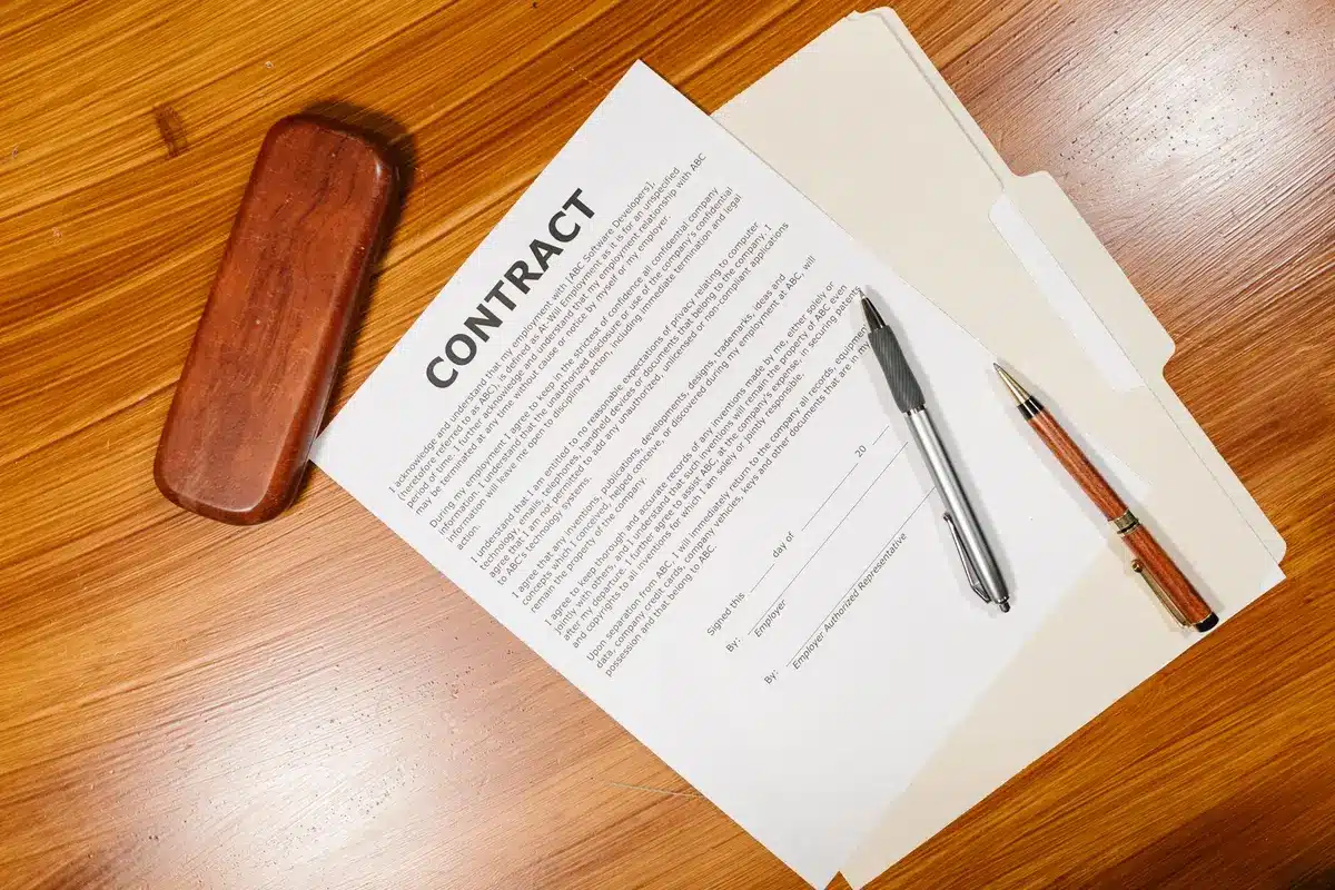 Documents de contrat de travail avec liste de points de vigilance à vérifier
